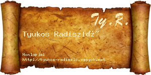 Tyukos Radiszló névjegykártya